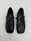 Cross square toe flat shoes