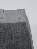 Herringbone A-line midi skirt