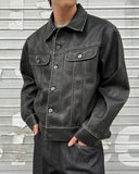 Leather trucker jacket