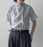Carmen tie short sleeve blouse