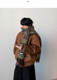 Nail Stripe Wool Muffler