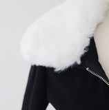 Pudi crop cardigan + skirt set