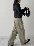 High-Neck Belted Balloon Fit Blouse