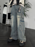 Multi Pocket Washed Denim