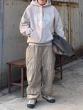 Wave shirring brushed padded pants