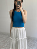 Halter Round Ribbed Sleeveless