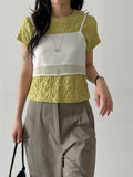 Embossed Wrinkle Short Sleeve T-shirt