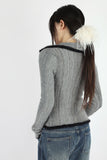 Like two-tone zip-up knit