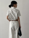 PLEASE DENIM CROP HALF SLEEVE JACKET