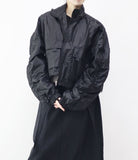 Oban Shirring Pocket String Overfit Windbreaker
