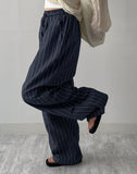 Sheer stripe parachute pants