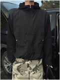 Slit CP color matching hood zip-up