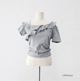 Berry Wave Off-Shoulder T-Shirt