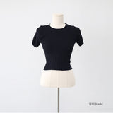 Belle Round Rib Crop Tee