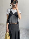 Roll-up Short Sleeve Crop T-Shirt