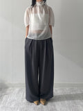 [Setup Available] Chopin Banding Pleated Wide Slacks