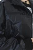 Tone satin crop zip-up