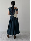 Cliff Unbalanced Denim Long One Piece