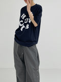 Alphabet Lettering Overfit Short Sleeve T-Shirt