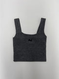 Ribbon Square Neck Knit Bustier