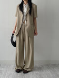 Log High Waist Wide Slacks