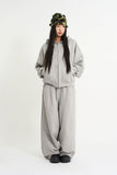 Terry wide belted sweatpants