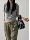 [unisex] Wave Dyeing Wide Denim Pants