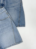 340 Curved Mini Denim Skirt