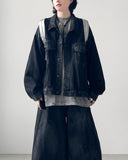 Coated Set Black Denim Jacket