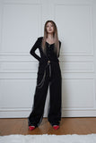 black&white stitch pants