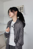 See-through wrinkle check shirt