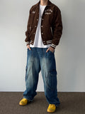 Curve Cut Washing Cargo Denim