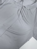Quarter Two-Way Wrap Long Blouse