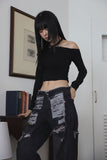 Gary dark black pants