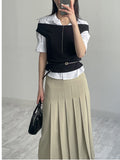 Doe Pleated Long Skirt