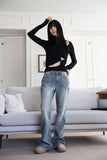 String hole turtleneck top