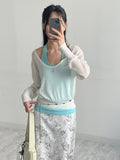 Raw Flower H-line Long Skirt