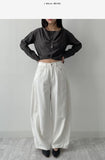 371 Pintuck Cotton Wide Pants