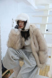 Padding reversible) hood fur jacket