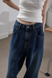 loose fit deep denim