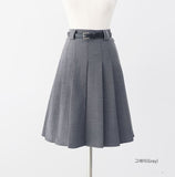 Jay Pleated Midi Skirt (Belt Set)