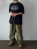 Solid Cotton Banding Cargo Pants