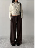 Striped Banding Wide Slacks