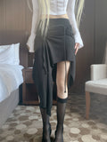 Nave Shirring Unbal Long Skirt