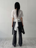 [Short Sleeve Ver] Diamond Frill Wrap Blouse