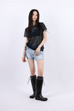 Crunchy mesh string tee