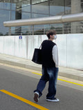 Big square leather bag