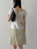 Wrinkle Banding Midi Skirt