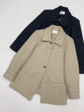 [wool95%] Sander Collar Wool Half Coat