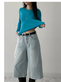 Aqua Tencel Long Sleeve T-Shirt